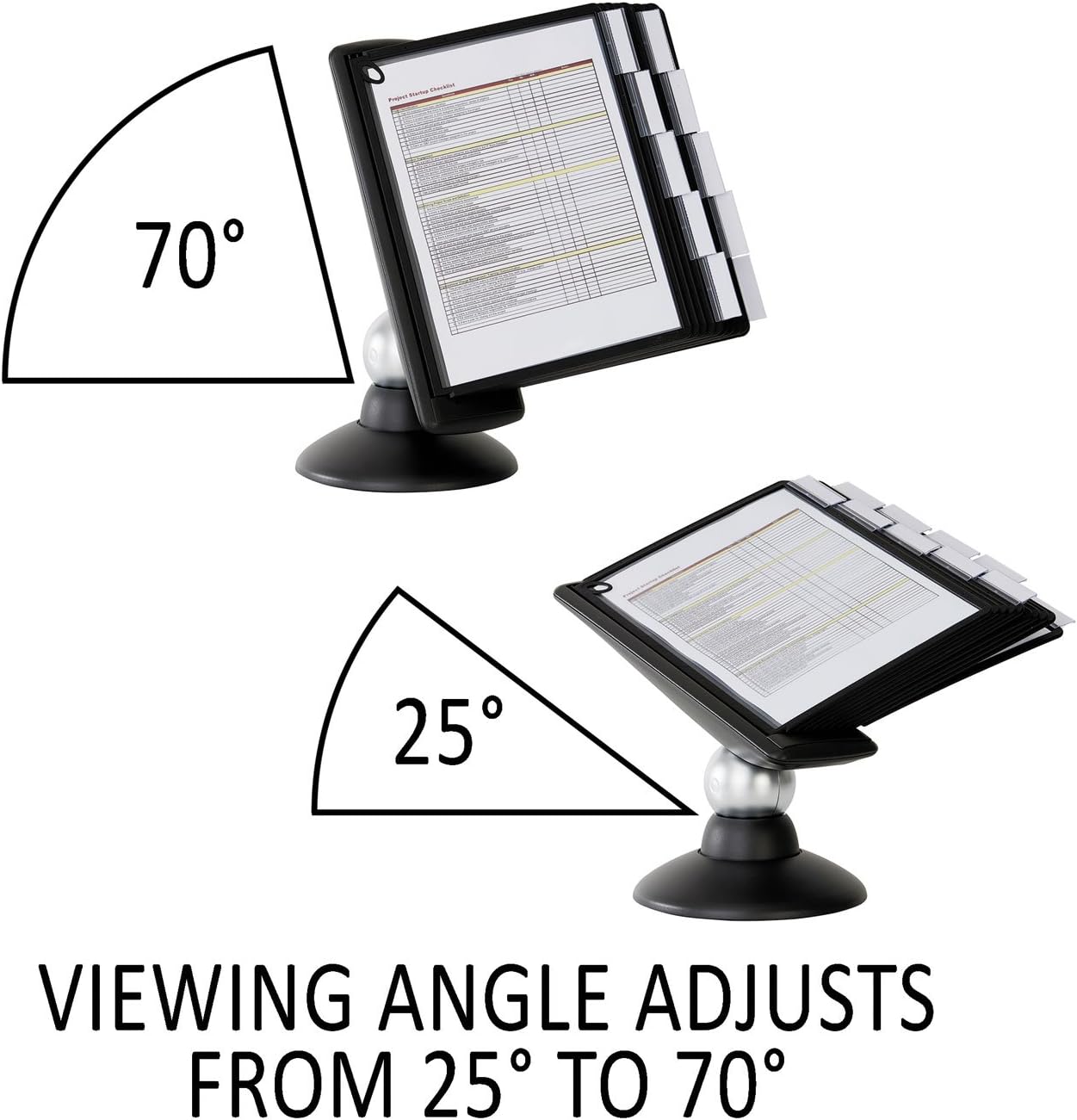 Durable 553901 Sherpa Motion Desk Reference System, 10 Panels, Black