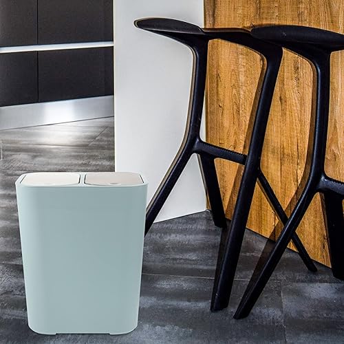 Miniatura 8 de Zerodeko Cubo de basura clasificado húmedo y seco, cubo de basura con doble compartimento, contenedor de basura para reciclaje, cubo de basura para