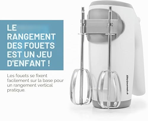 Elite Gourmet, Mixer elettrico EHM-003X da cucina a 5 velocità, ultra potente, bianco - 5