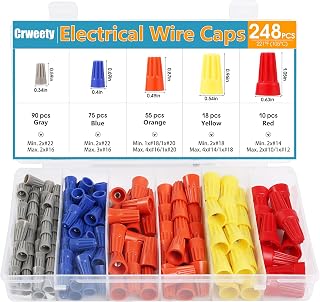 Crweety 248 Pcs Wire Connectors Electrical Connectors Wire Caps Electrical Wire Connectors Twist Nuts Assortment for Quick Connection