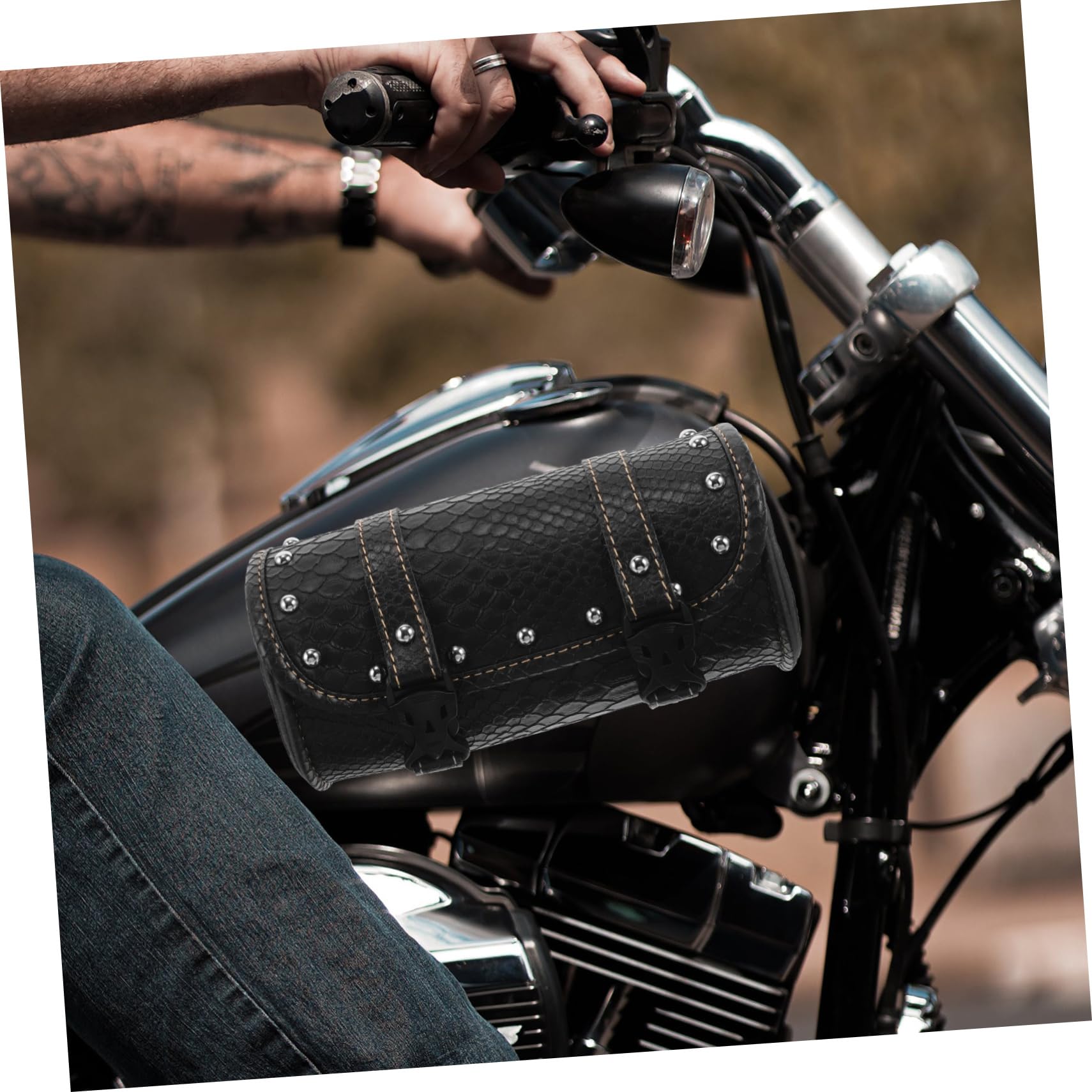 Cabilock 3 Stück wasserdichte Umhängetasche Aus Leder Satteltaschen Motorrad-Aufbewahrungstasche Koffer Motorrad Seitentasche Im Freien Kleine Motorradtasche Dirtbike-lenkertasche Schwarz