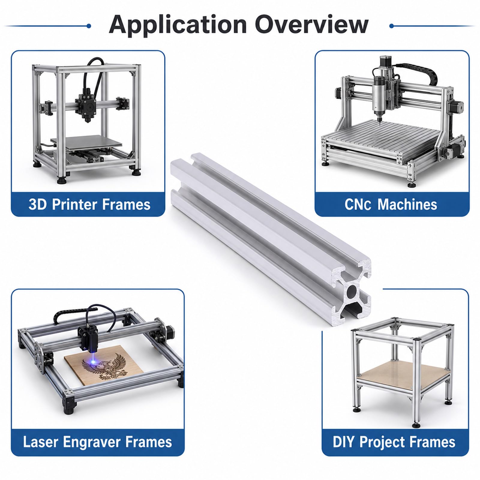 System Profile Alu,Aluminium Alu Profil Eloxiert,Aluminiumprofil Extrusions Eloxierte Linearschiene,Robuste Konstruktion,FüR Maschinenbau,Werkbank & DIY