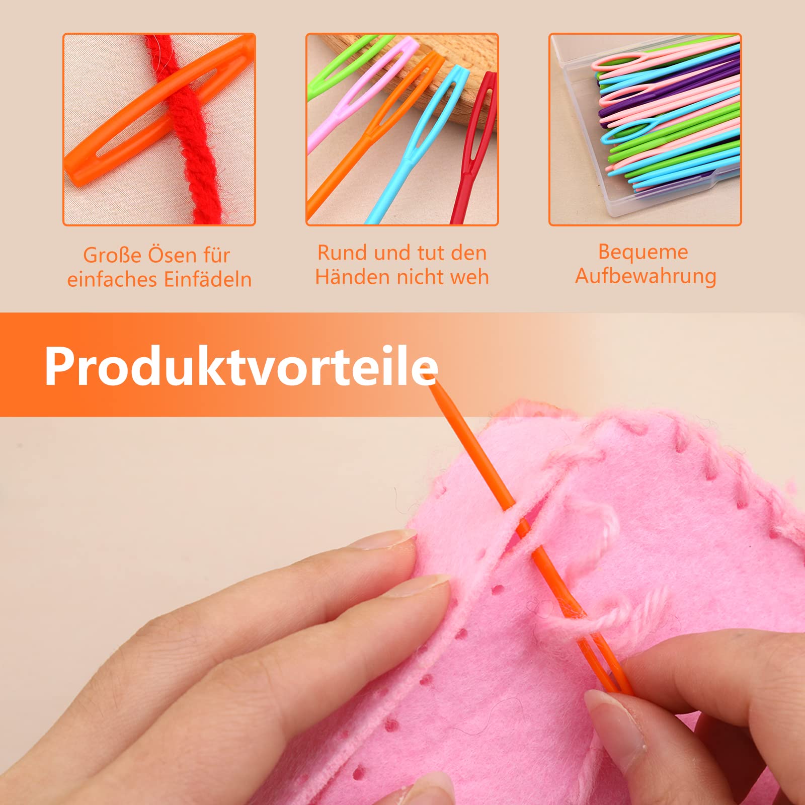 Kit De 12 Aiguilles à Poinçonner Avec 6 Tailles De Têtes - Pour Broderie, Point De Croix, Travaux Manuels Et DIY