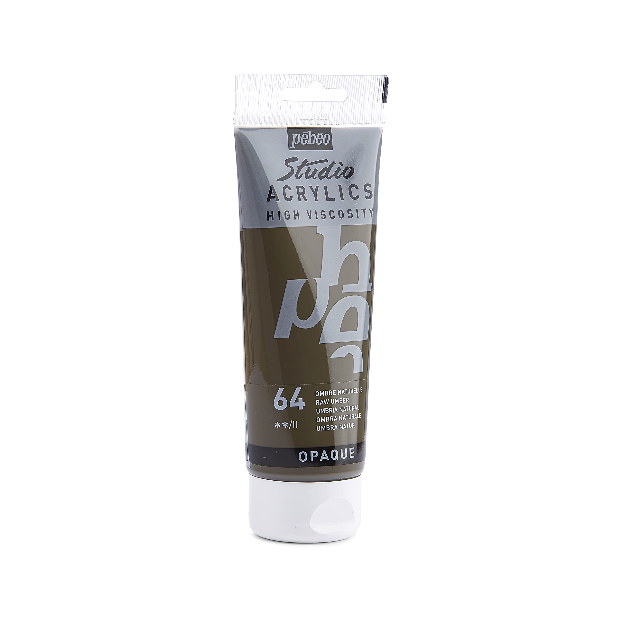 Pébéo Studio Acrylics Paint - Raw Umber 100ml Tube, High Viscosity, Rich Pigment, Artist Quality - View #5