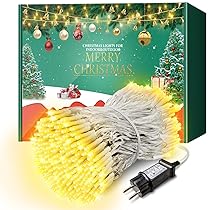 ARKOCHIC 35M Luci Natale Esterno, 300 LED Luci Albero Di Natale con 8 Modalità, IP65 Impermeabile Bianco Caldo Fatate Catena Luminosa Decorazioni Natalizie Per Esterno E Interno Giardino, Balcone