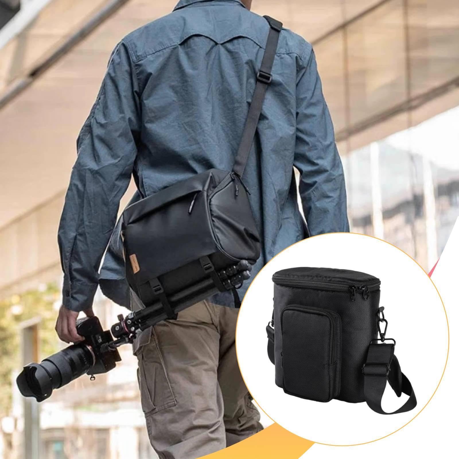 Borsa Organizer per binocolo, Regalo, Facile da trasportare, Portatile, Versatile, Custodia Nera per Zaino, Arrampicata, Escursionismo all'aperto, per 50 Mm