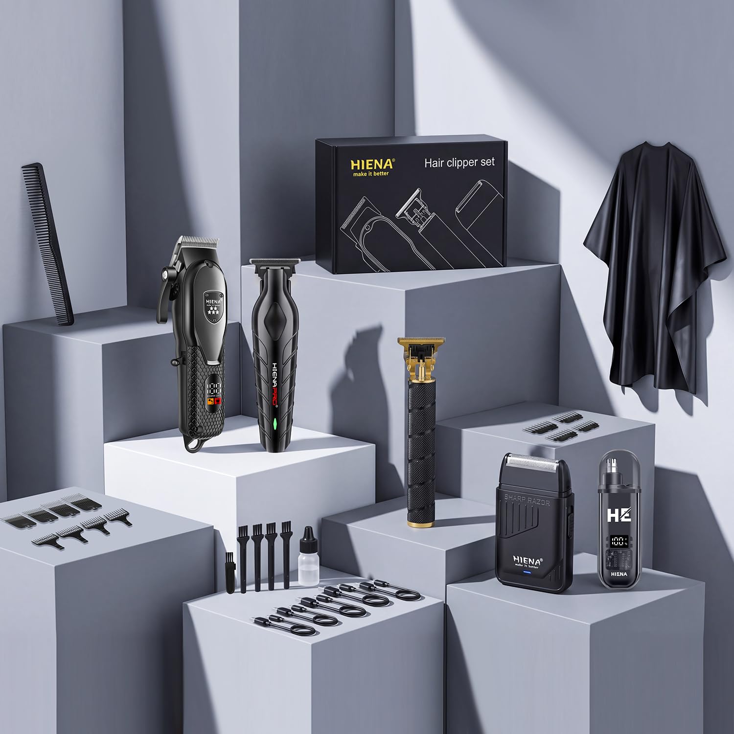 Cordless Hair Clippers for Men, Hair/Beard Trimmer Hair Cutting Kit