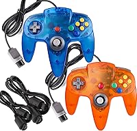 Vista 15 de Paquete de 2 controladores clásicos N64 (negro) con 2 cables de extensión de controlador N64 de 6 pies