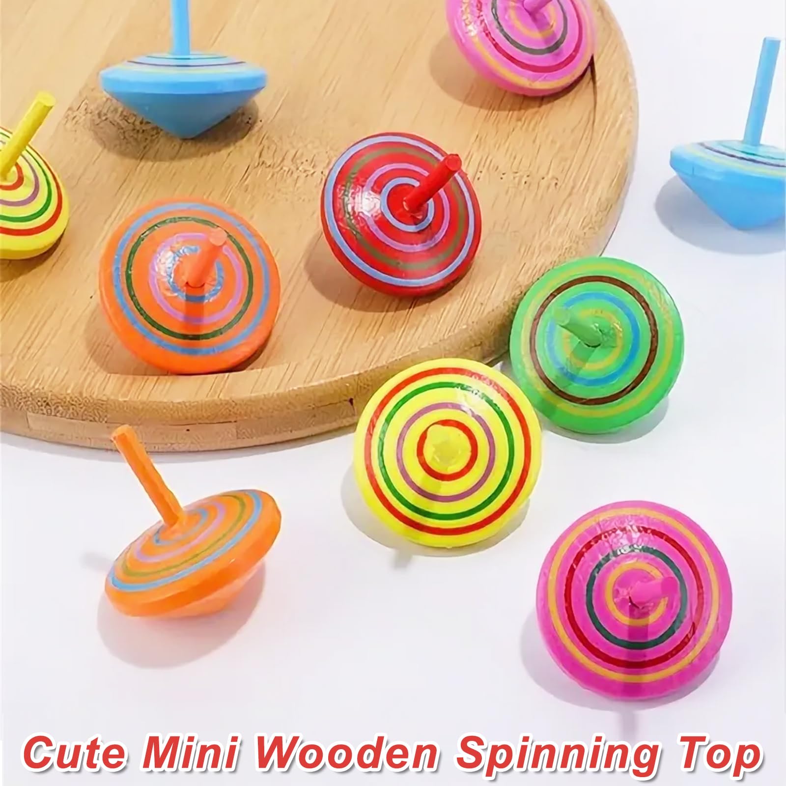 Trottola Classica in Legno per Bambini, Giocattolo Vintage con Corda, Gioco di Rotazione per Bambini