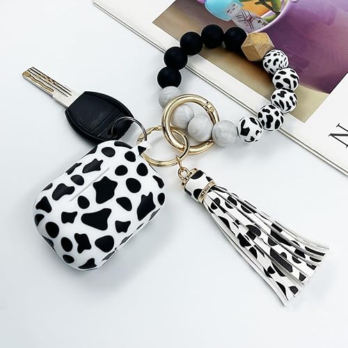 Miniatura 3 de KOUJAON - Funda de silicona suave para Airpods Pro, funda de silicona suave con pulsera y llavero, bonita funda para Apple Airpod Pro para mujeres y