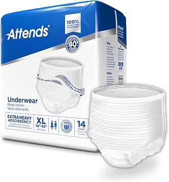 Attends Disposable Underwear Pull On with Tear Away Seams X-Large, APV40, Moderate, 14 Ct