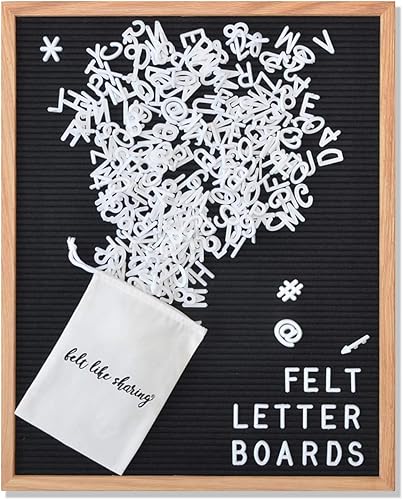 Miniatura 25 de Letrero de fieltro negro y letras blancas de 10 x 10 pulgadas Este letrero personalizable incluye 300 letras de plástico y marco de roble., Negro