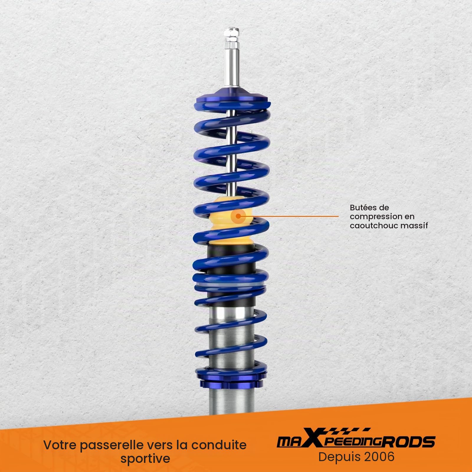 maXpeedingrods Kit de suspension combinés filetés bleus pour VW Golf 2 et Golf 3