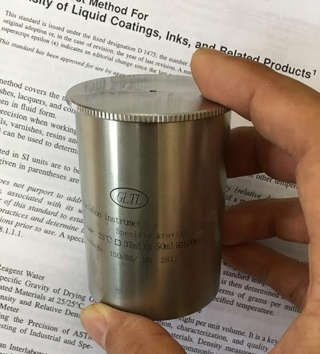 Miniatura 6 de Copa de gravedad específica probador de densidad de pintura para recubrimientosbarnices  Cumple con ASTMDINISO  Equipo de laboratorio resistente a