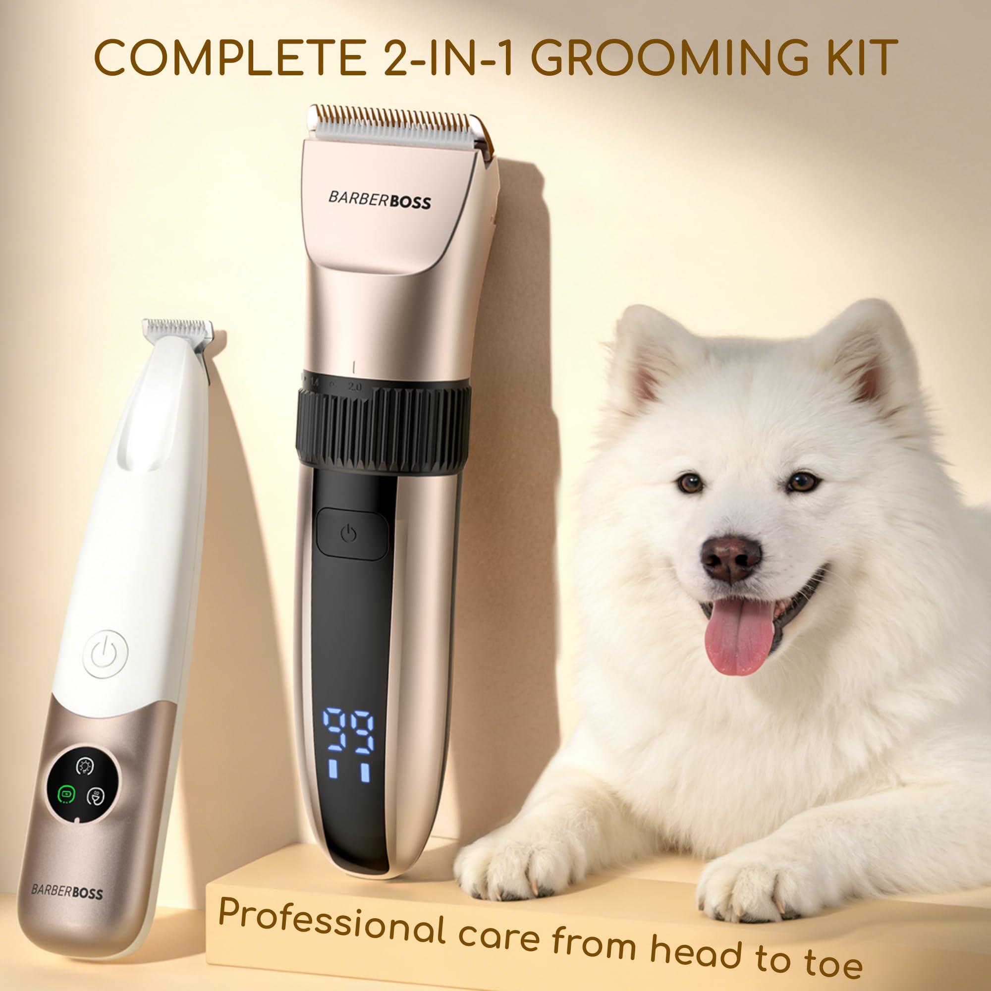 Image secondaire de Tondeuse 2 en 1 BarberBoss pour Toilettage d'Animaux - Étanche et Rechargeable