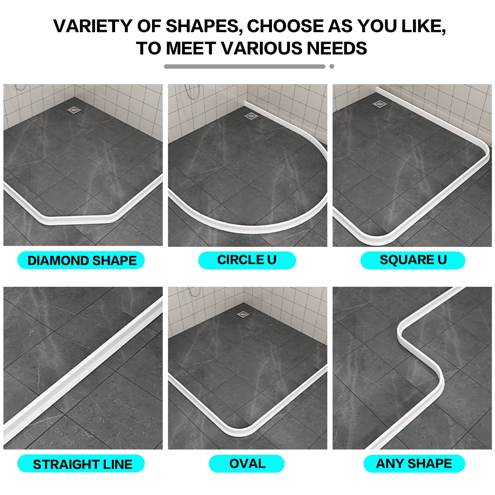 HERKINDNESS Schwallschutzleiste 1m Transparent - Selbstklebend Für Dusche, Küche & Fensterbänke