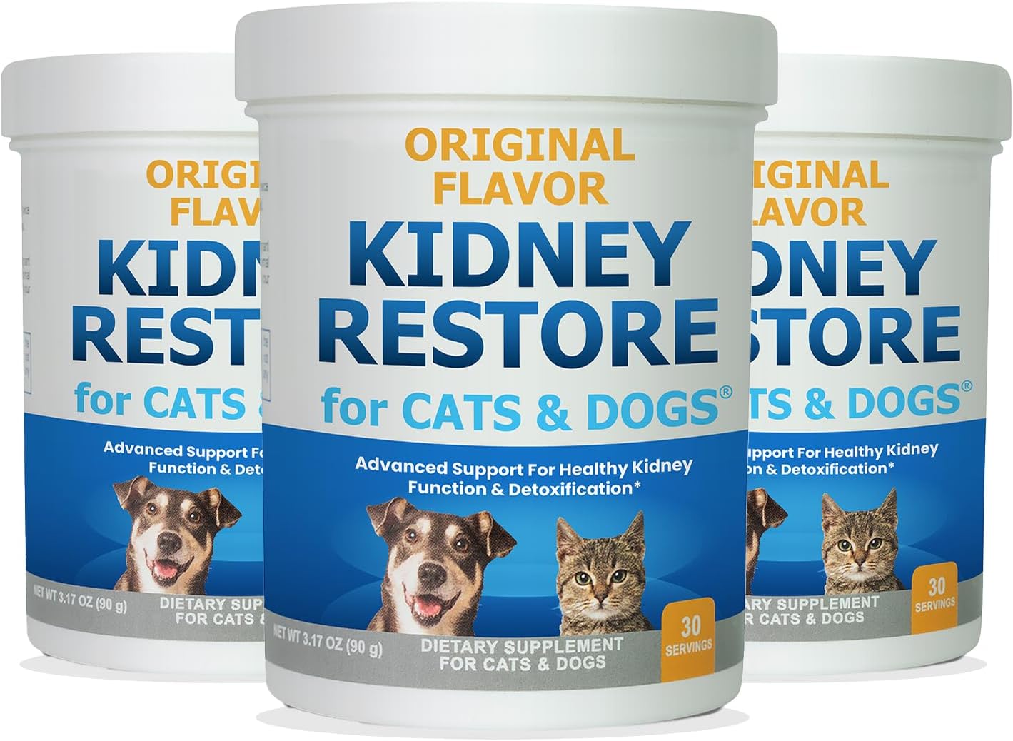 Kidney Restore 3 Pack Cats & Dogs to Support Normal Kidney Function, Creatinine, Pet Renal Kidney Health Supplement Felines Canines