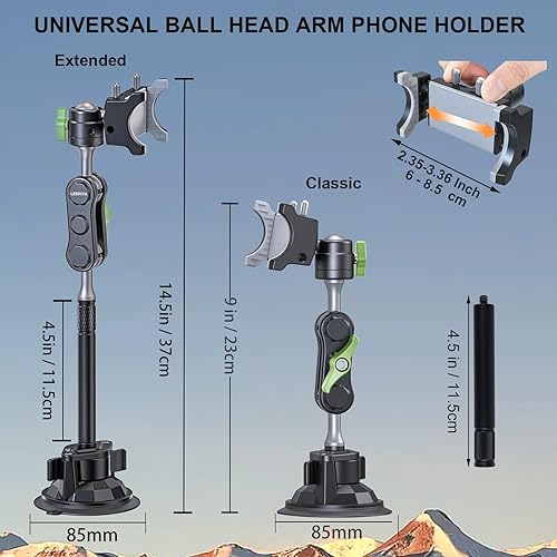 Miniatura 3 de leepiya Soporte universal para teléfono de automóvil, grabación de video, brazo mágico con succión para coche, soporte para parabrisas y ventana,