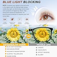 Vista 7 de AQWANO Anteojos de lectura para computadora sin montura para mujer, diseño de moda, bloqueo de luz azul con protección UV400, marco