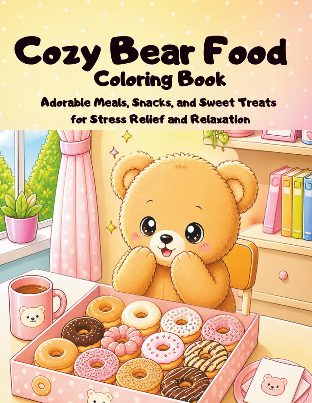 Cozy Bear Food Coloring Book: Adorable Meals, Snacks, and Sweet Treats for Stress Relief and Relaxation (Cozy Bear Coloring Series)