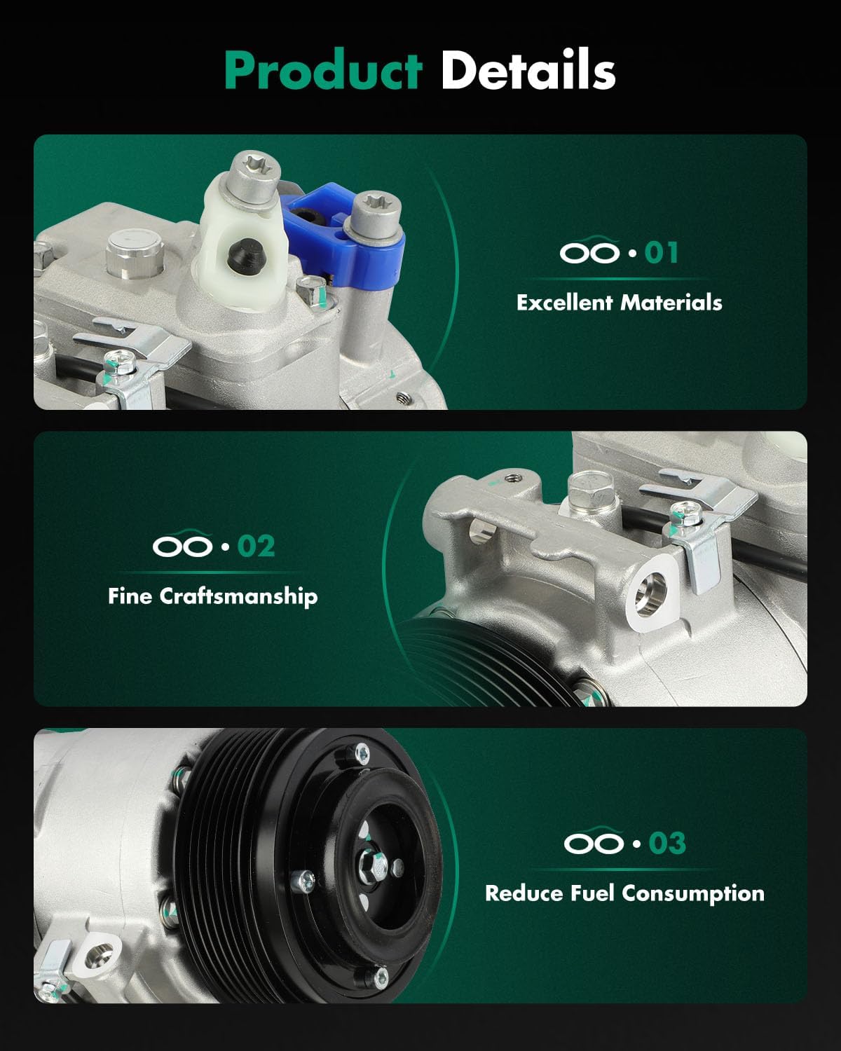 SCITOO AC Compressor fit for Mercedes Benz E320 3.0L 2007 2008 2009 158362