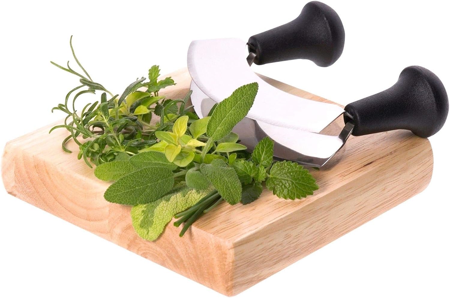 Westmark Germany Stainless Steel Double Blade Mezzaluna Mincing Knife, 7-inch (Black)