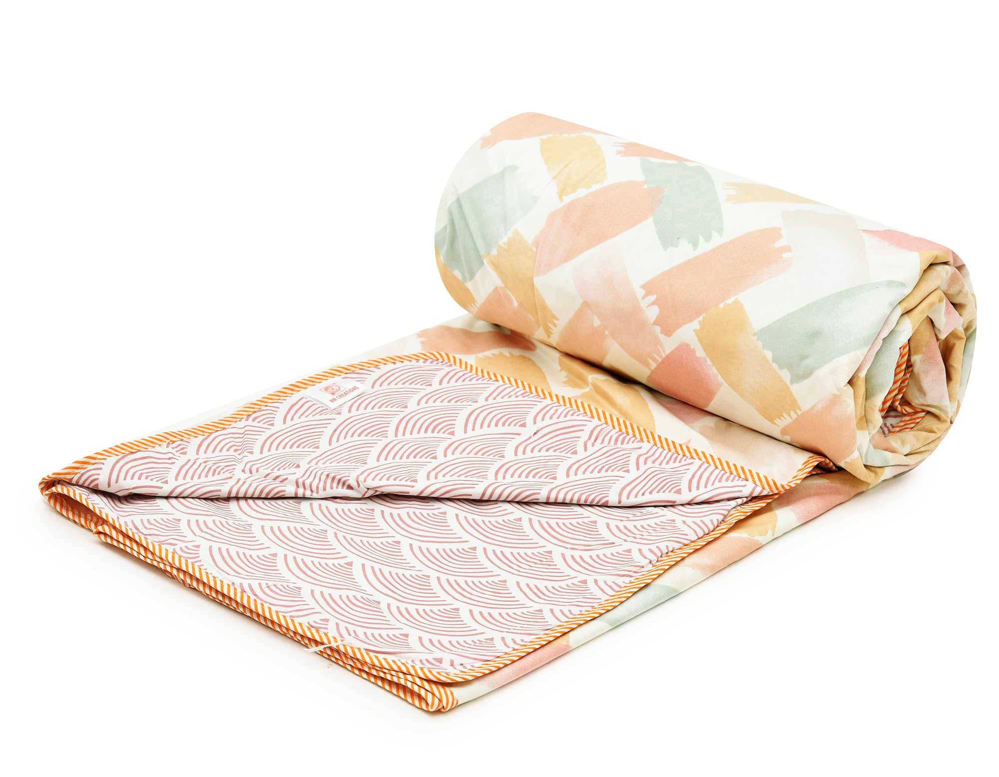 COZY FURNISH Super Soft Brushed Microfiber Cotton 3 Layer Breathable Single Dohar Lightweight Warm Bed Dohar 57X87(Inches) 144X220(CM) Flannel Dohar Throws for Bed| TC - 144, Pink, Yellow