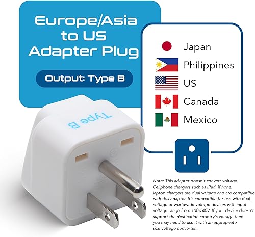 Vista 3 de Adaptador de conexión universal a tierra Ceptics EE. UU./Japón - tipo B