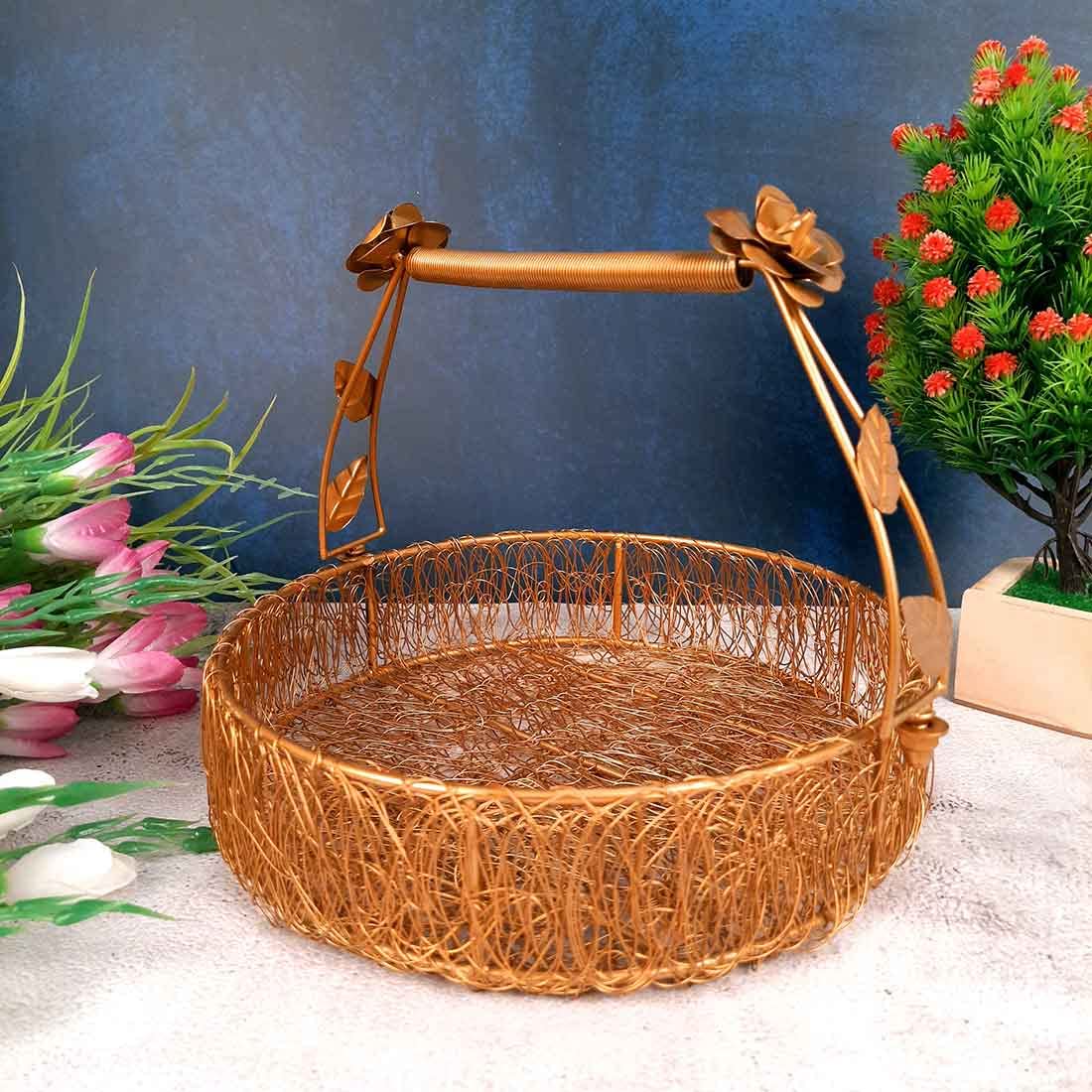 Golden Iron Basket - Decorative & Gift Basket -2