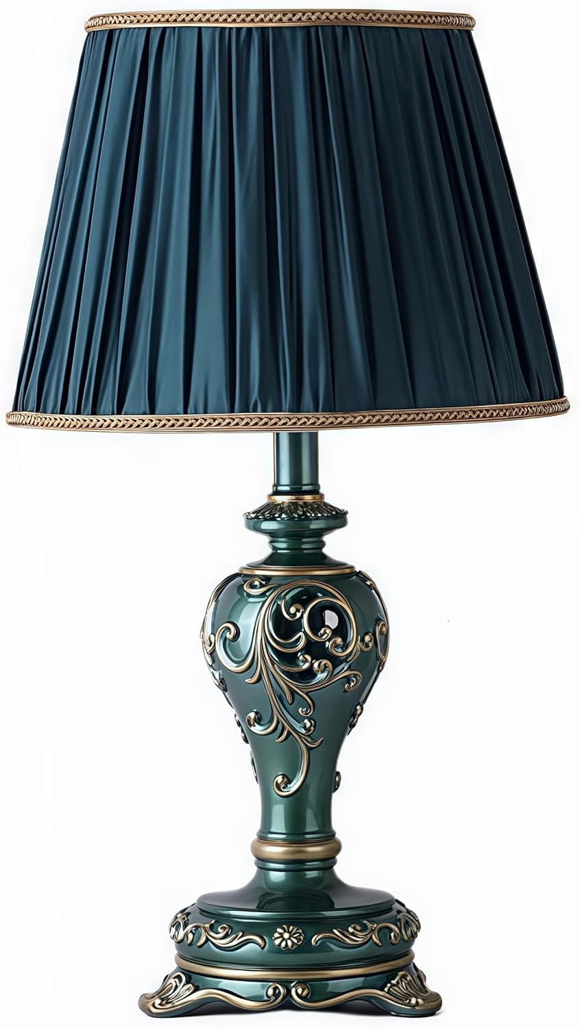 Green Table Lamp, Romantic Warm Princess Living Room Personality Luxury Creative Simple Hotel Bedroom Bedside Lamp Eye-Protecting Study Desk Reading Lamping (Green 3)