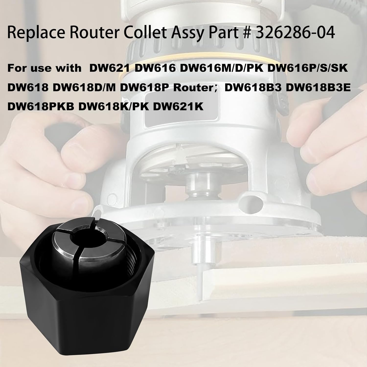 1/4" Router Collet 6.35mm replace view 6