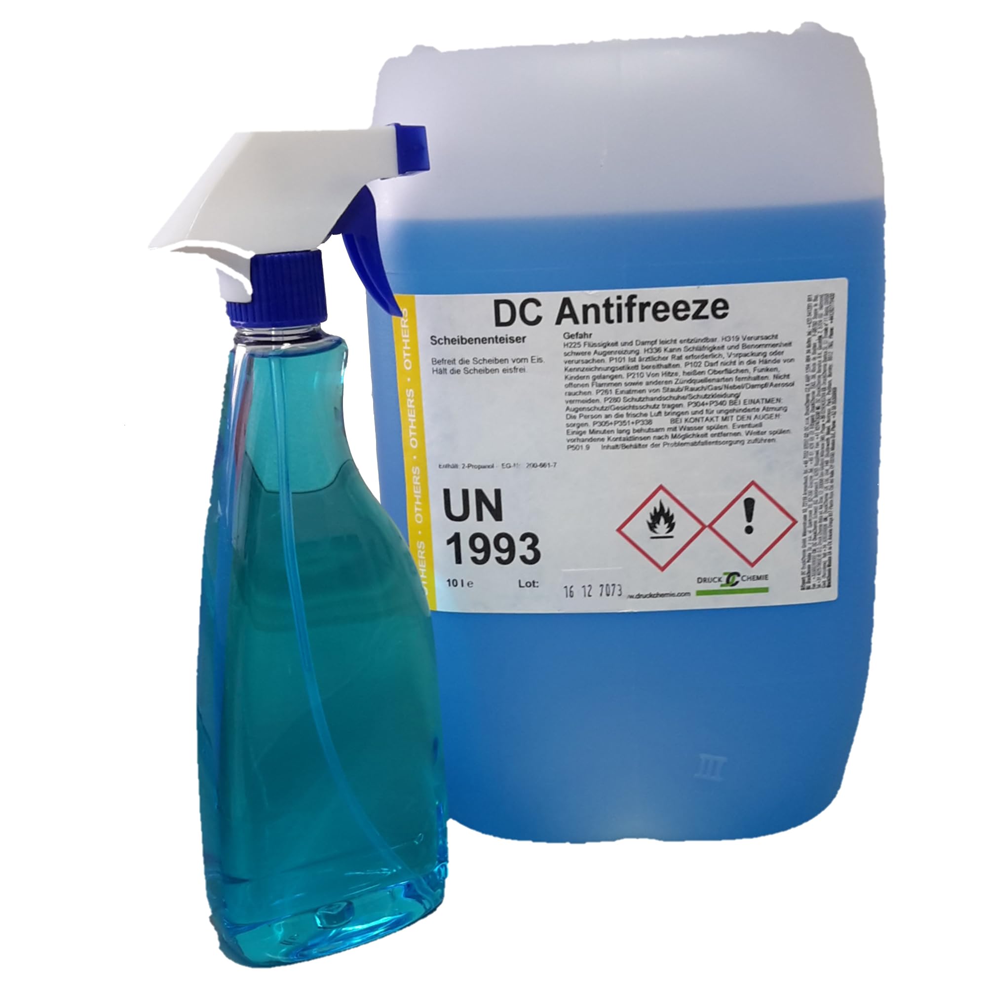 DC DruckChemie GmbH Antifreeze Scheibenenteiser Auto 20L + Triggersprayer - Leistungsstarker Entfroster für Autoscheiben, Seitenspiegel & Scheinwerfer