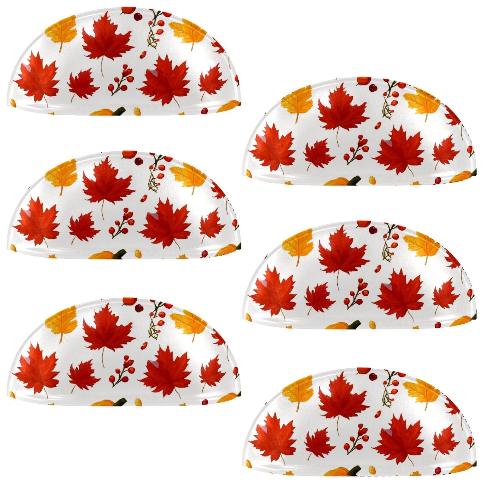 etoenbrc 6 Pcs 3.4 Inch PBT Cup Cabinet Pulls Fruit Maple Leaf Pumpkin Drawer Handles, Kitchen Hardware Pulls for Cupboard,Wardrobe,Dresser Drawer