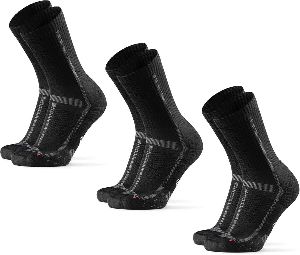DANISH ENDURANCE Calcetines para correr, largo hasta el tobillo, antiampollas, paquetes de 3 y 5 | Calcetines deportivos para correr, de secado rápido y acolchados con ajuste antiampollas para entrenamiento de maratón y carreras de larga distancia, unisex