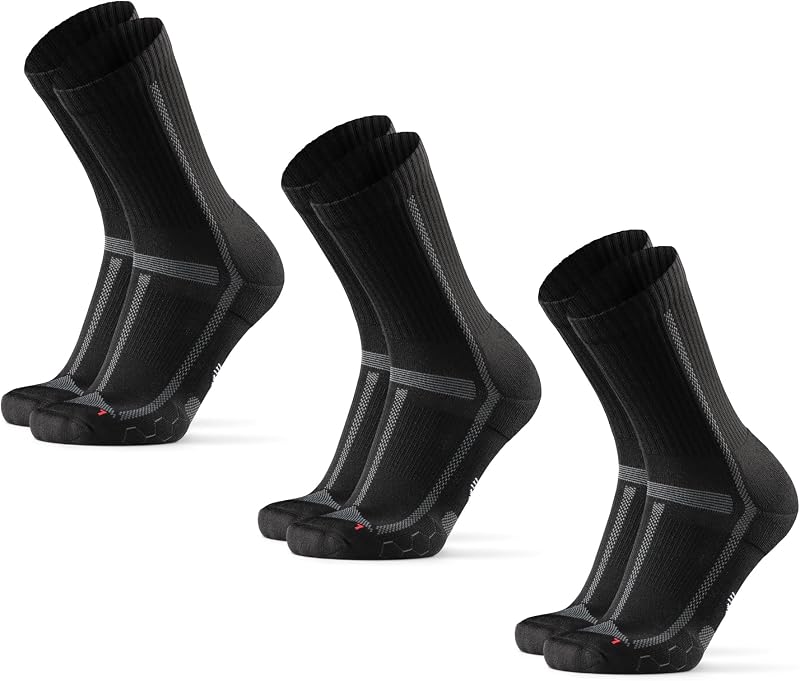 DANISH ENDURANCE medias para correr, largo hasta el tobillo, antiampollas, paquetes de 3 y 5 | medias deportivos para correr, de secado rápido y acolchados con ajuste antiampollas para entrenamiento de maratón y carreras de larga distancia, unisex
