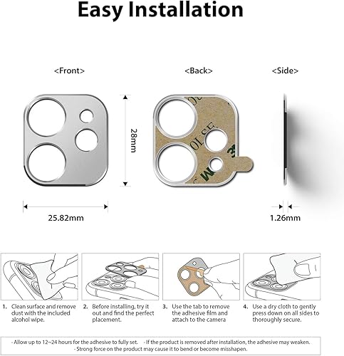 Miniatura 9 de Ringke Estilo de cámara compatible con iPhone 12 Mini protector de lente de cámara - Plata