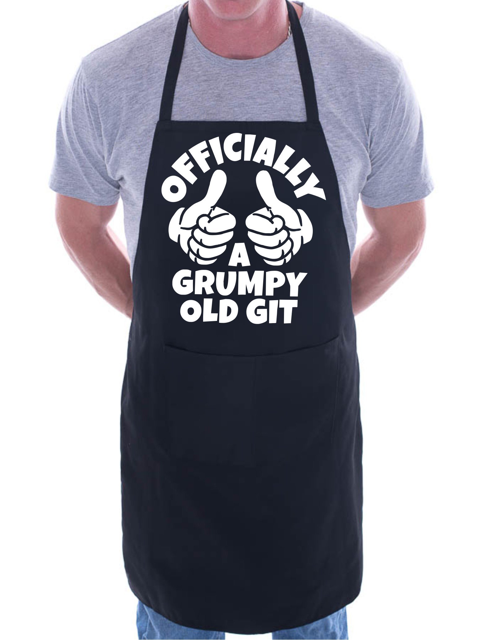 Print4U Grumpy Old Git Birthday BBQ Cooking Funny Novelty Apron Black