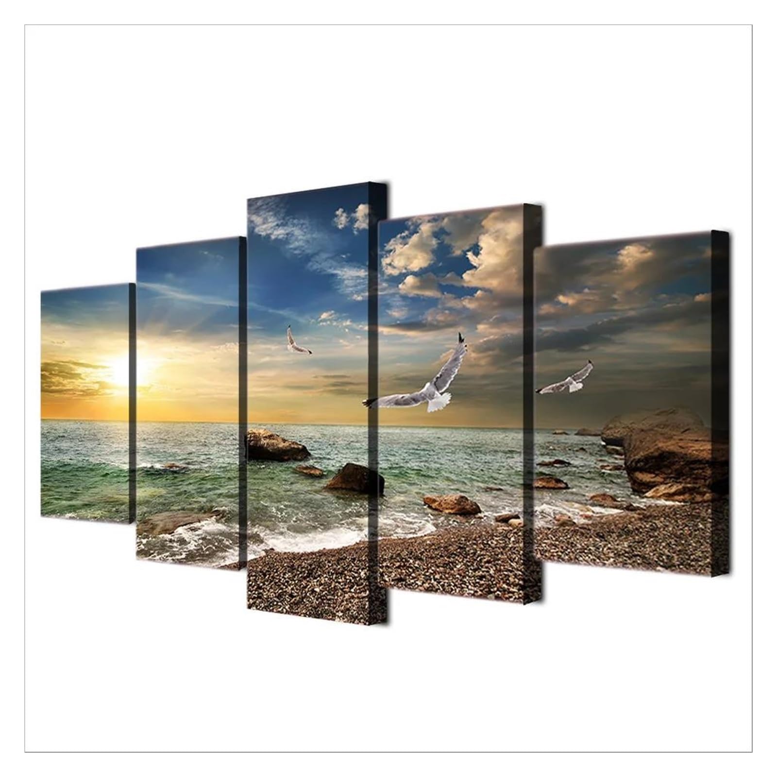 Impression sur toile paysage de coucher de soleil avec détails précis pour art mural chic