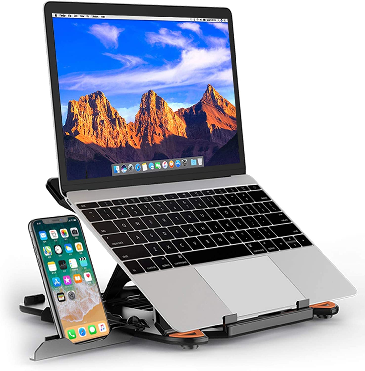 JD Fresh Adjustable Laptop Tabletop Stand Riser Ventilated Portable Foldable Compatible for MacBook Notebook Tablet Tray Desk Table Book with Phone Stand and mouse pad (B0C1CMQZMP) Amazon Price History, Amazon Price Tracker