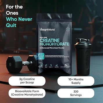 Creatine Monohydrate Powder 1kg - 10+ Months Supply - 330 Servings