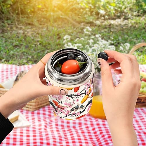 Miniatura 5 de Fish Food Jar with Spoon Stainless Steel Vacuum Insulated Food Container 17 oz Soup Thermos for Hot Food