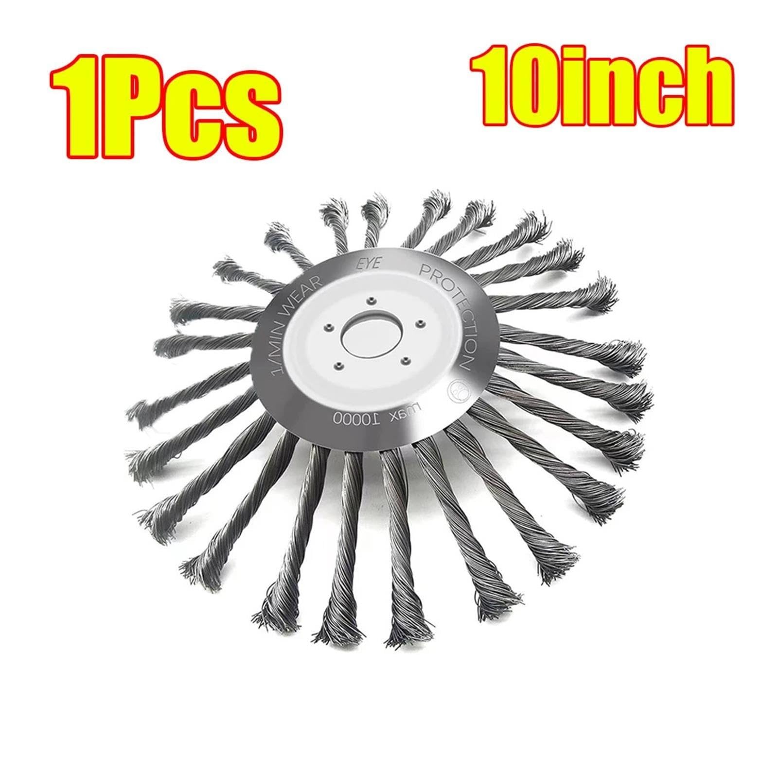 Cabezal Cortador De Cepillo De Malas Hierbas, Cabezal De Corte De Alambre De Acero, Cepillo Cortacésped con Kits De Adaptador, Herramientas(10inch Trimmer Head)