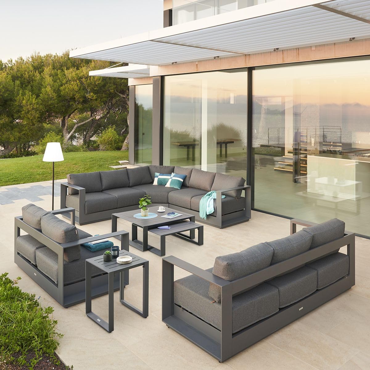 Hespéride - Table Basse de Jardin carrée Allure Graphite