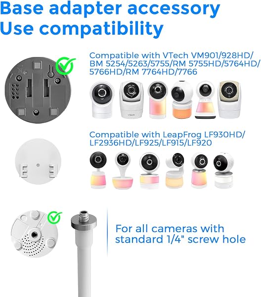 Soporte para Monitor de bebé Compatible con cámaras VTech 901/928HD/5263/5755/5764HD/7764HD/7766/5766/5263/BM5254/RM5755HD, Leapfrog LF920HD/RM7768HD/LF815HD/LF1726FHD/LF2413/915/925 - 2