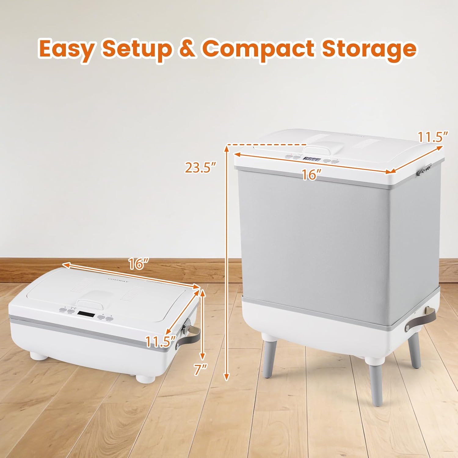 COSTWAY 35L Large Towel Warmer for Bathroom, Luxury Foldable Towel Heater & Dryer, Auto-Off & Delay Start, Portable Hot Blanket Warmer Fits up to 3 Oversized 45” x 70” Towels for Family (Grey)