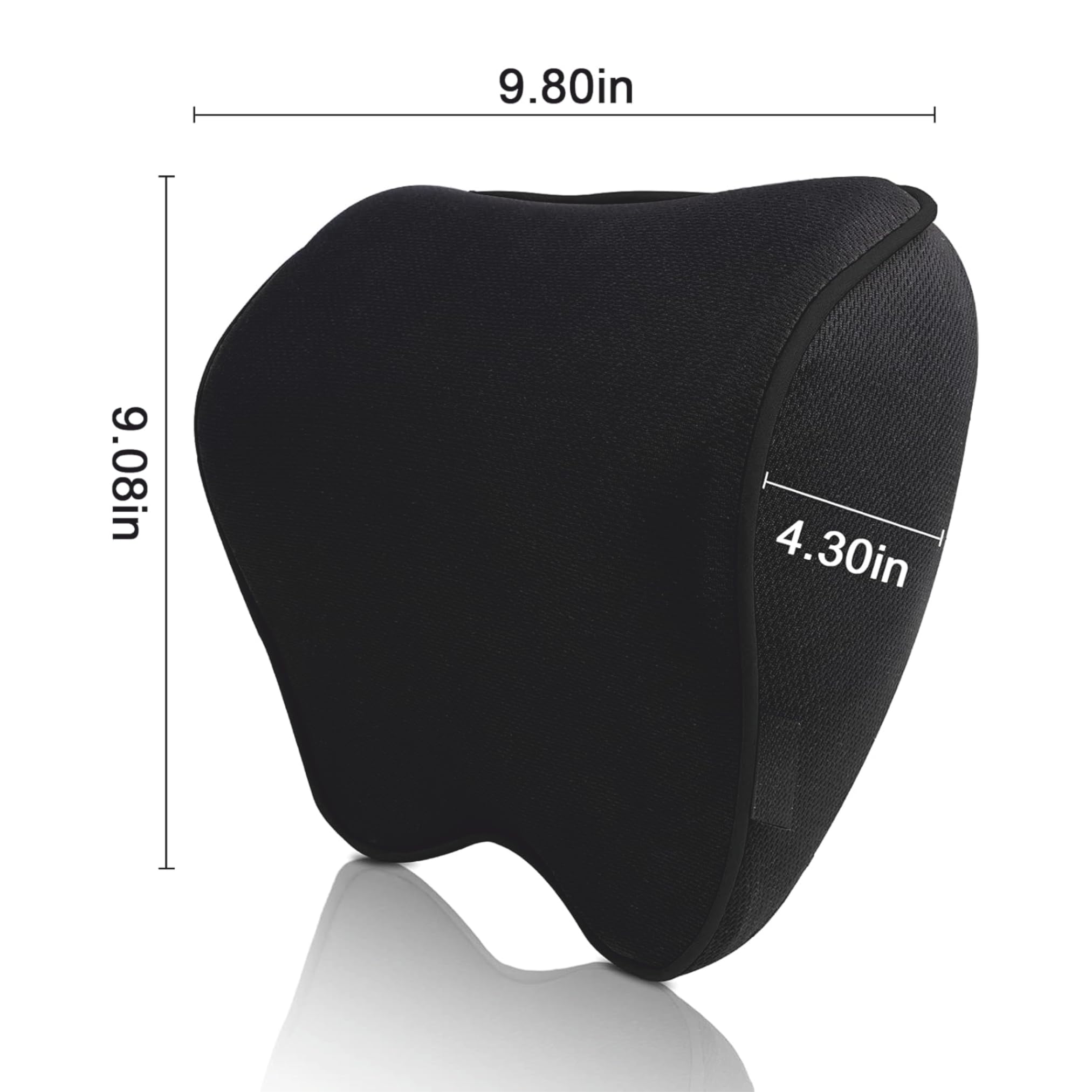 VANSHORA Car Head Rest Pillow Memory Foam Neck Rest Cushion for Car Seats Adjustable Ergonomic Support Lumbar Travel Comfort Soft Pain Relief Black Blue 1