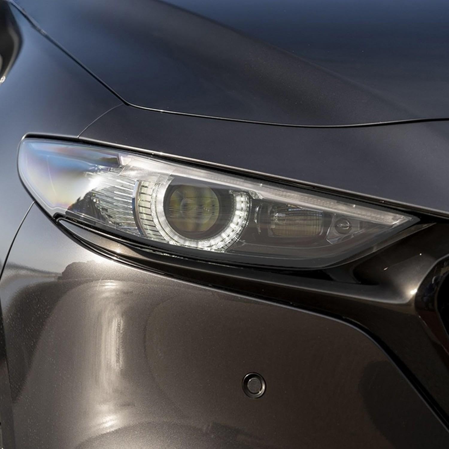 2 Pcs Car Headlight Protective Film Headlamp Restoration Transparent Black TPU Sticker ，for Mazda 3 BP 2019 2020-Present Accessories