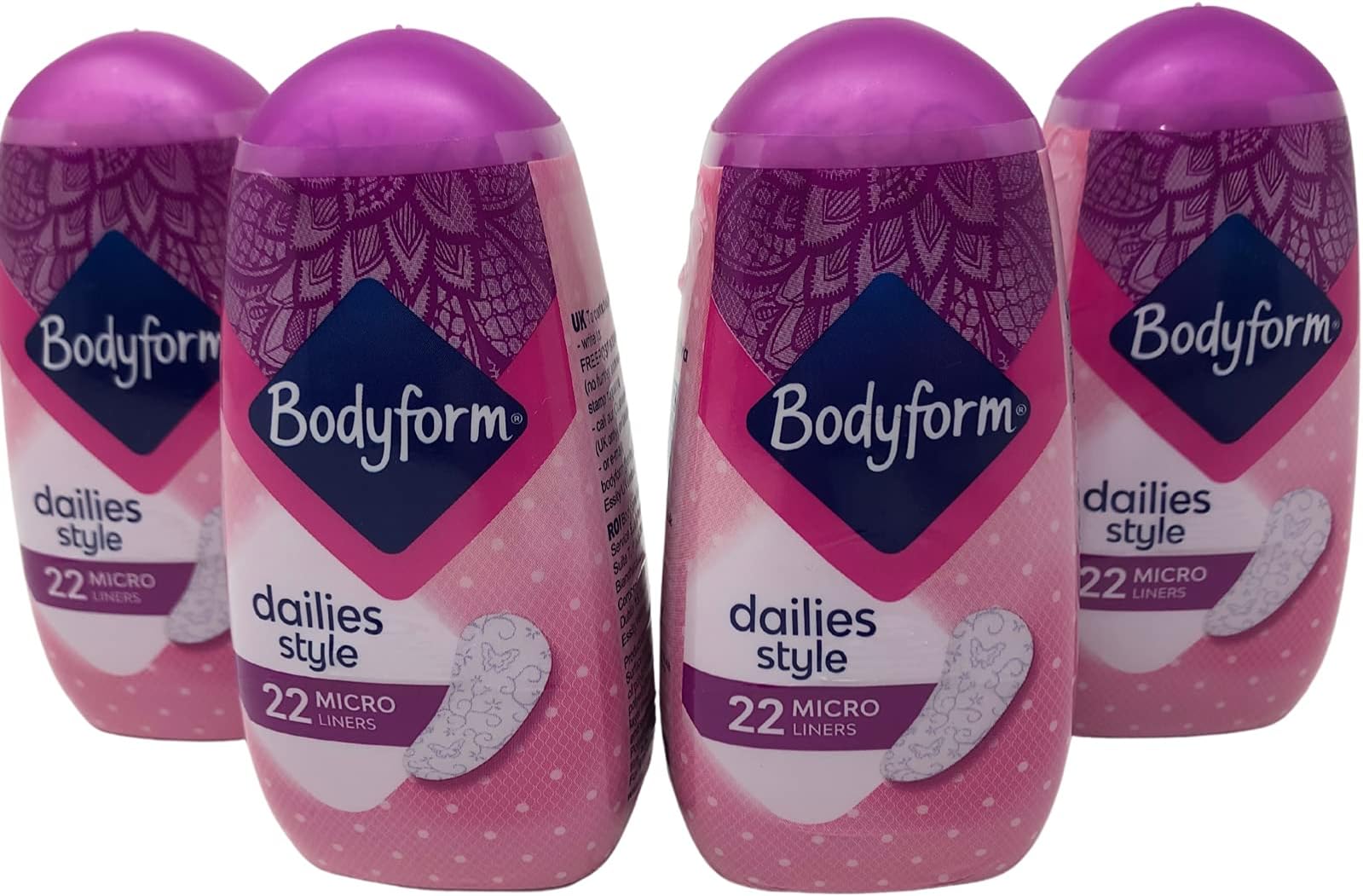 Bodyform Women's Daily Style Micro Briefs - 4-Pack (88 Liners Total)