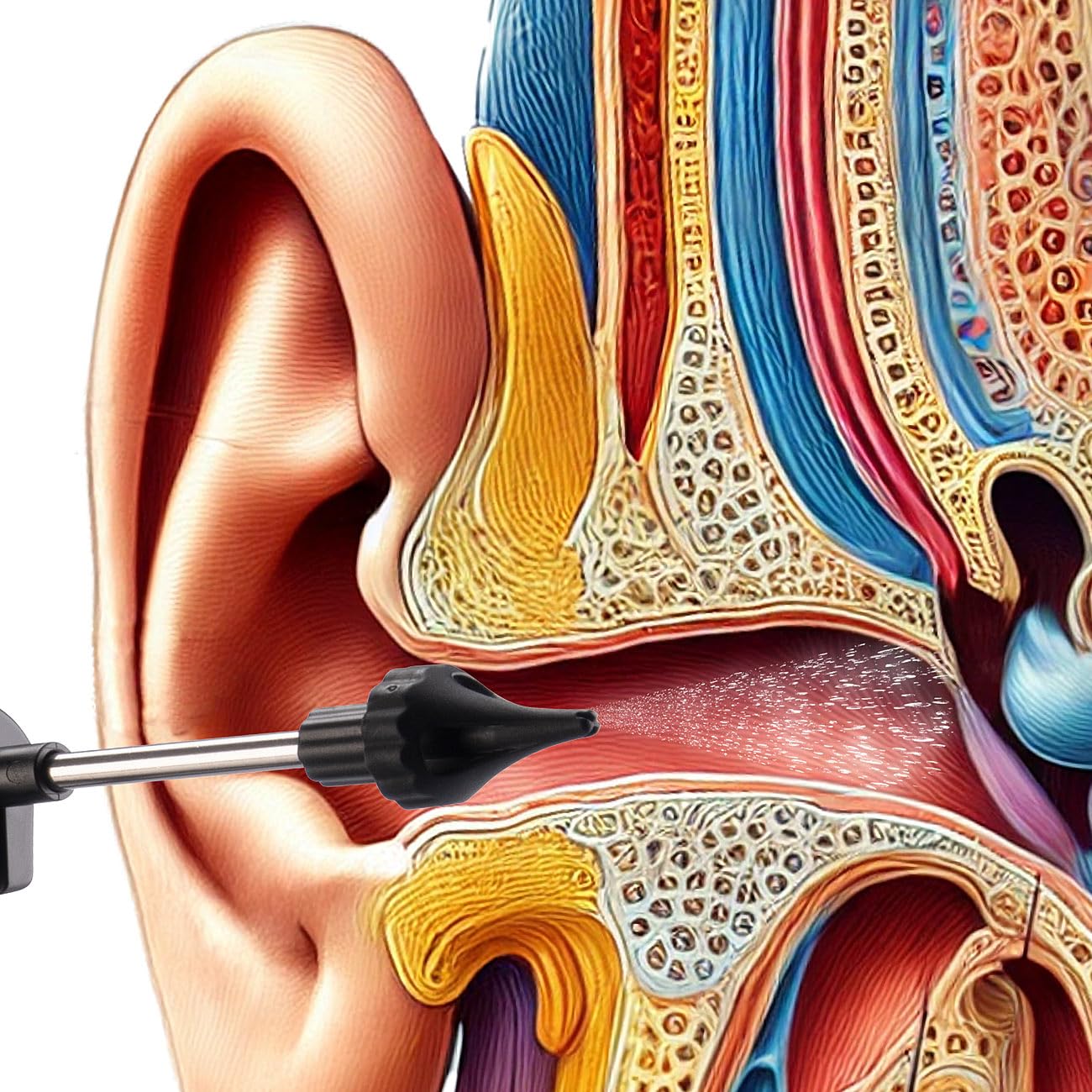 newgen medicals doccia auricolare: Pulitore per orecchie elettrico a batteria, con display, 3 modalità (pulizia orecchie, pulitore per elettrico, orecchio)