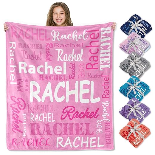 Personalized Blankets and Throws Custom Blanket with Name Customized Flannel Blanket for Kids Christmas Blanket Gifts for Women Men